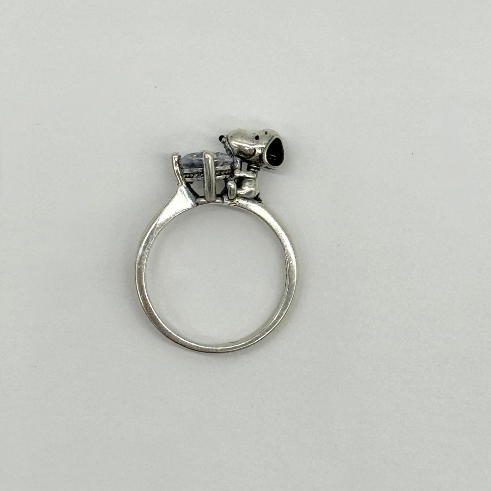 Snoopy 3D CZ Women’s Ring Sterling Silver S925 Size 8 NEW